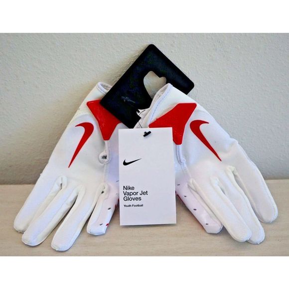 Nike N.100.3506 Unisex Youth Sz S White Vapor Jet 7.0 Football Receiver Gloves - Picture 1 of 4